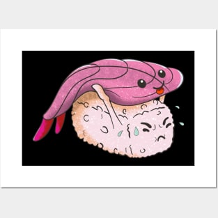 Funny Japanese Kawaii Sushi Nigiri Posters and Art